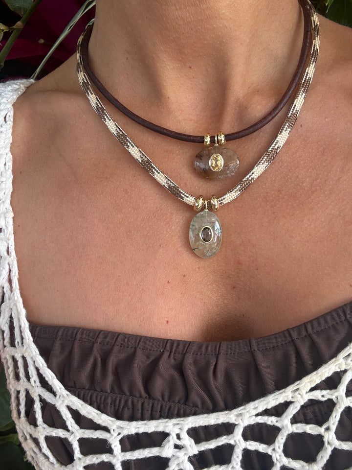 Rutilated Quartz Horizon Necklace