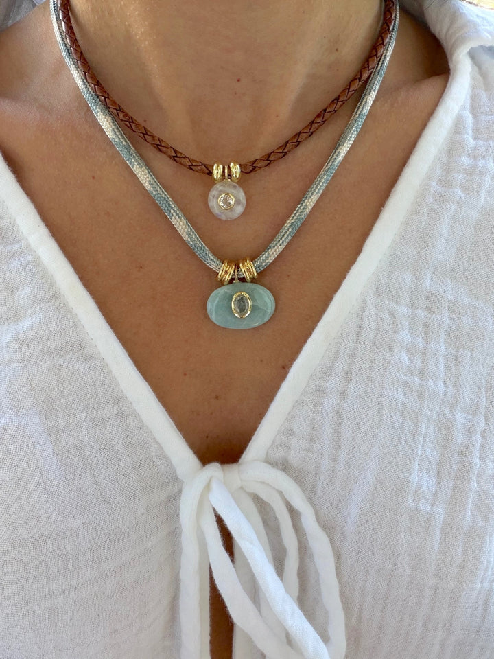 Moonstone Mini Coin Necklace