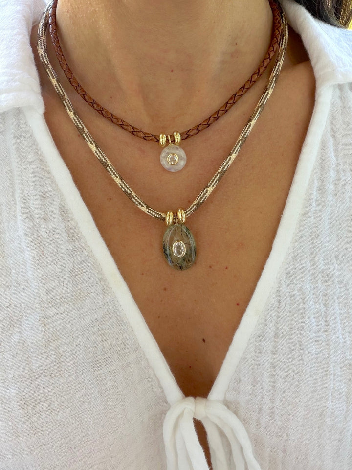 Smoky Topaz Mini Coin Necklace