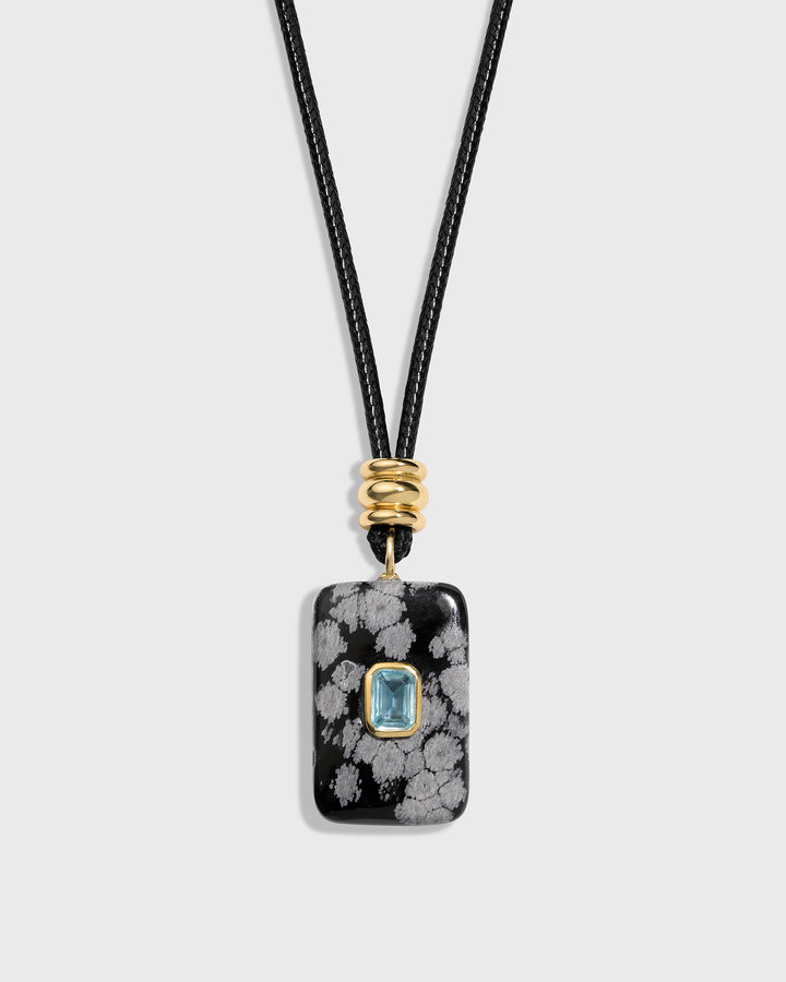 Snowflake Obsidian Pendant Necklace