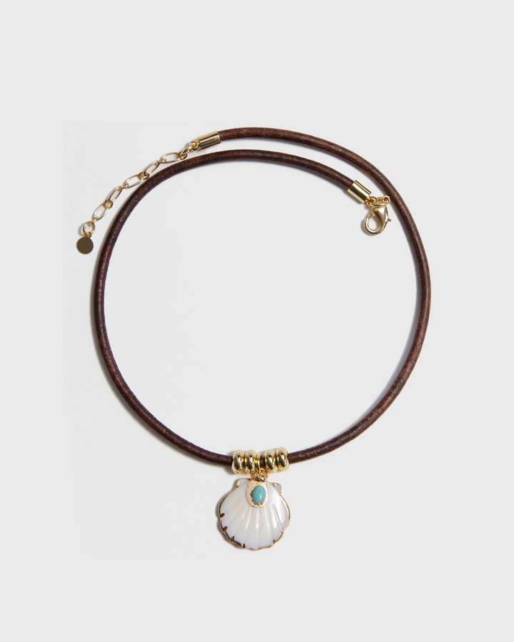 Inlay Shell &amp; Turquoise Horizon Necklace