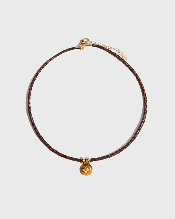 Tigers Eye Mini Coin Necklace