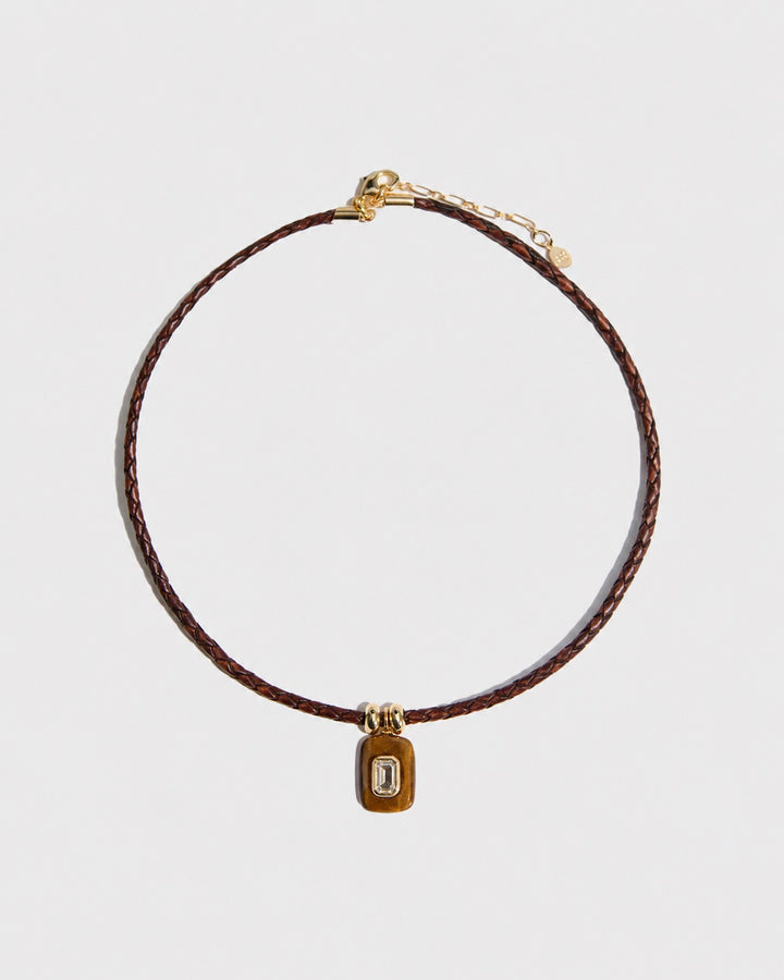 Tigers Eye Mini Rectangle Necklace