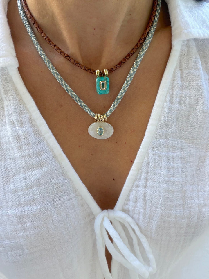 Turquoise Mini Rectangle Necklace