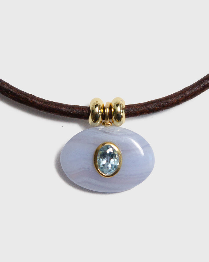 Blue Lace Agate Horizon Necklace
