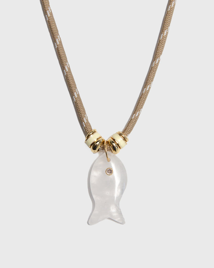 Crystal Quartz Fish Necklace