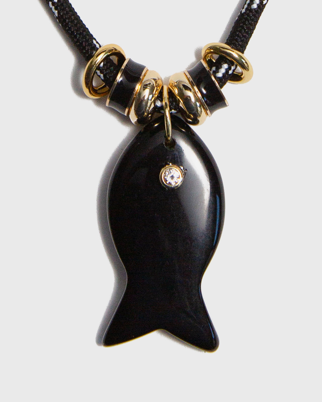 Onyx Fish Necklace