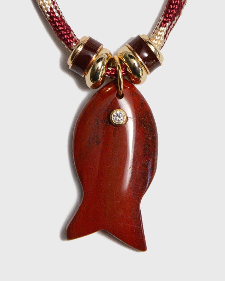 Red Jasper Fish Necklace