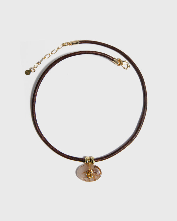 Rutilated Quartz Horizon Necklace