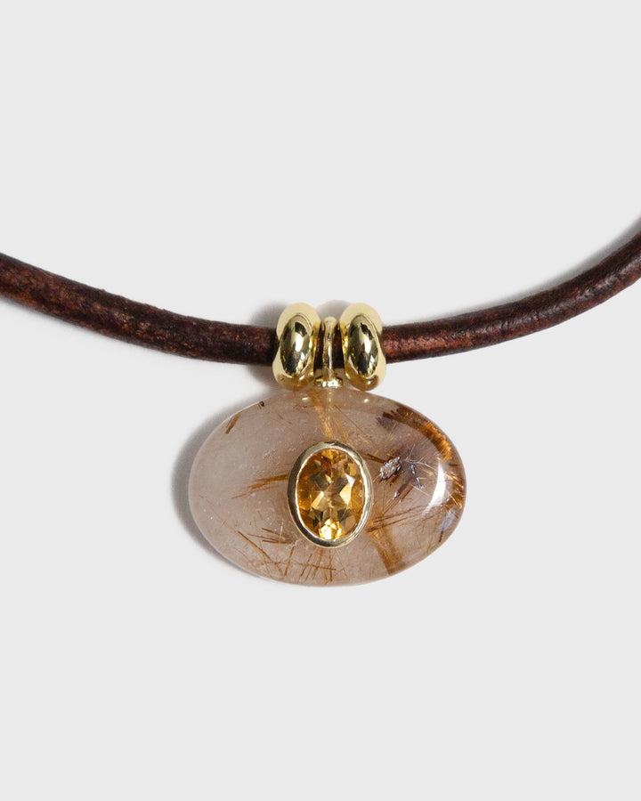 Rutilated Quartz Horizon Necklace