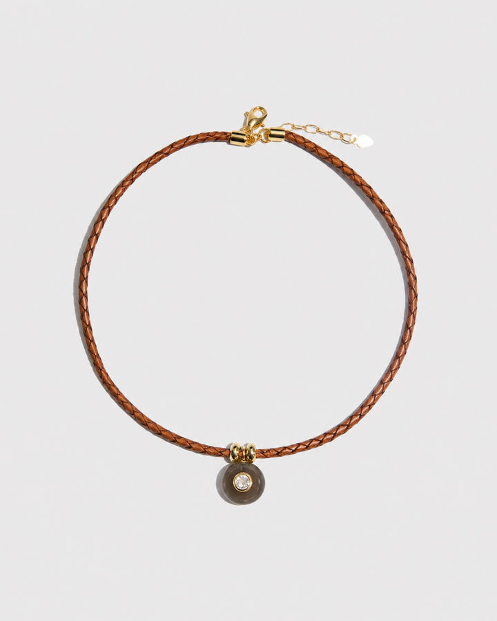 Smoky Topaz Mini Coin Necklace