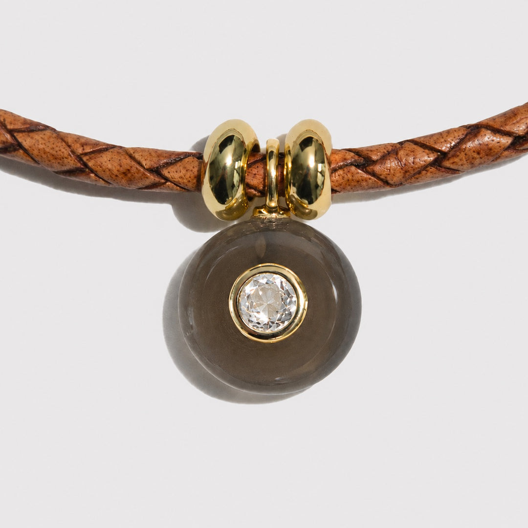 Smoky Topaz Mini Coin Necklace